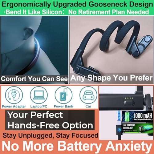 Bstsilver Large Hands-Free Magnifying Glass with 40LED Eye Care 3 Light & Detachable GooseNeck Bracket, Anti-Glare Lens Magnifier Rechargeable for Read, Close Work Needlework, Knit, Low Vision Senior - Thumbnail 6