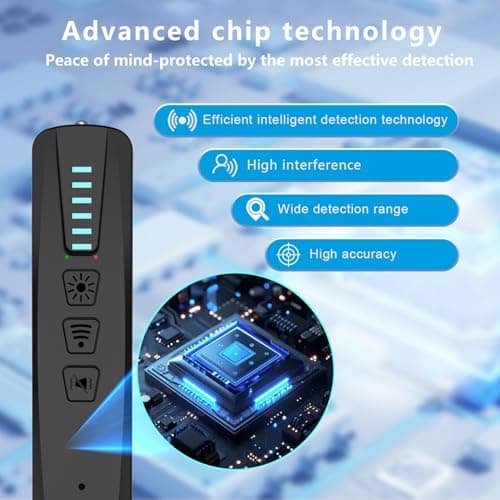 SnapDetect Hidden Camera Detectors,GPS Tracker Detector,Camera Detector Spy Camera Finder,25H Working Time,Travel-Friendly Size S500 (Black) - Thumbnail 6