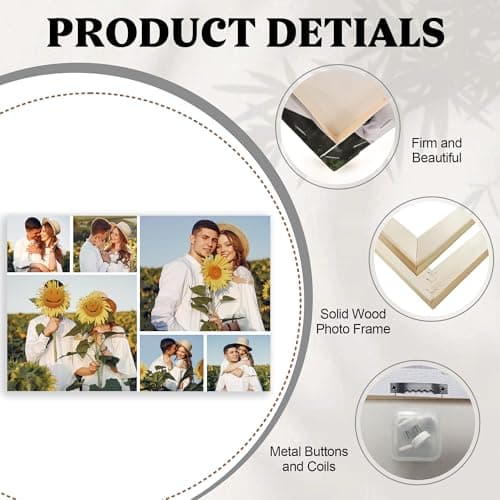 Unite Stone Custom Canvas Prints with your photos collage, Personalized Wall Art for Family Home Office Wedding Decor, Customized Gifts for Valentine's Day Wedding (6 Photos) - Thumbnail 6