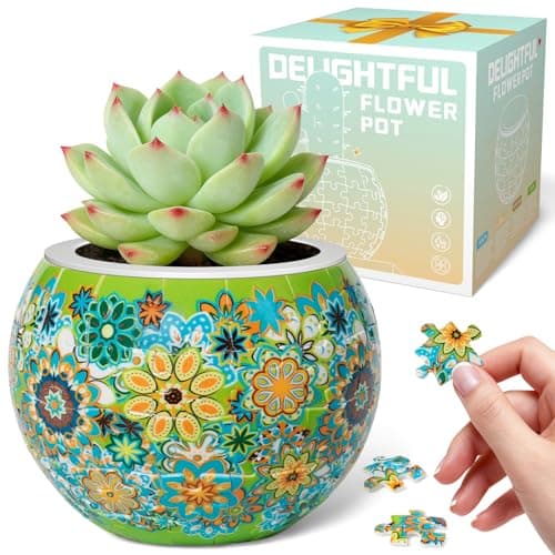 3D Puzzles Flower Pots, 80 Pieces -Puzzles for Adults and Kids,Small,Cactus Decor,Succulent Planters Pots for Indoor,Plant Gifts for Plant Lovers (red-6)