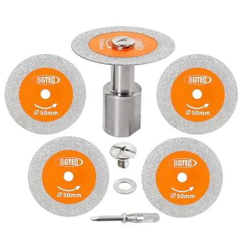 BGTEC Diamond Mini Glass Cutting Saw Blade - 5PCS 2" (50MM) Tile Cutting Discs with 5/8"-11 Thread Flange for Glass Jade Crystal Wine Bottle Tile - Image 1