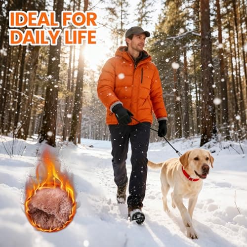 Winter Waterproof Ski Snow Warm Gloves for Women Men, Windproof Cold Weather Thermal with Touchscreen Fingers, for Running Driving Cycling Hiking Biking Outdoor Sports Daily Work (Balck, X-Large) - Thumbnail 2