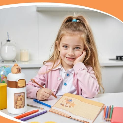 NXNYNZ Capybara Plush for Kids 4 5 6 7 8 9 10+ Year Old Birthday Cute Capybara Plush Set with Stuffed Animal/Cup/Notebook/Bag/Pen/Stickers/Badge/Keychain - Thumbnail 6