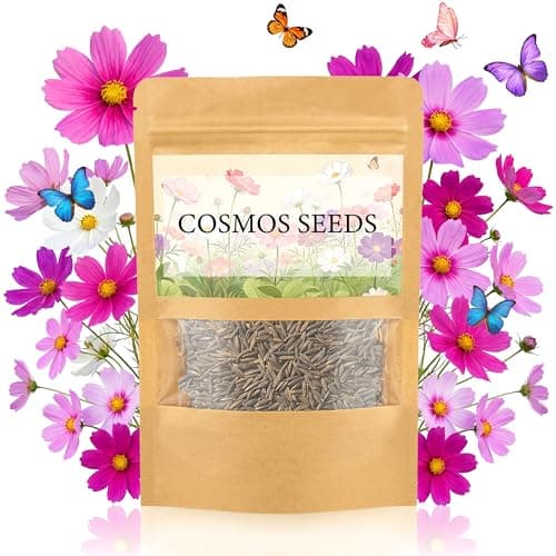 LUOJIBIE Cosmos Seeds, 4,500+ Cosmos Flower Seeds for 2026, Wildflower Seeds for Planting Outdoor Garden, Crazy Blend Mix Color, No Filler, 1.5 Oz Packet, Easy to Grow - Image 1