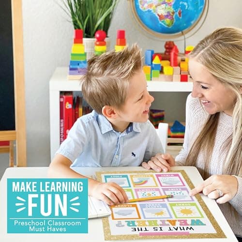 Hadley Designs 16 Educational Posters for Toddlers 1-3 - Learning Poster for Kids Ages 3-5, Alphabet Chart Playroom Homeschool Daycare & Classroom Decor, Kindergarten & Preschool Classroom Must Haves - Thumbnail 2