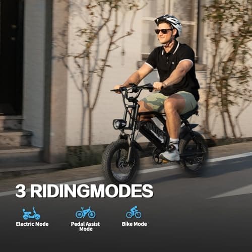 AVDLBIKE Electric Bike, 16'' Fat Tire E-Bike for Teens &Child/Adults, 500W Small Ebike with 36V/12.8Ah Removable Battery, 20 MPH /45 Mile Range, Full Suspension Off-Road Electric Dirt/Mountain Bike - Thumbnail 4