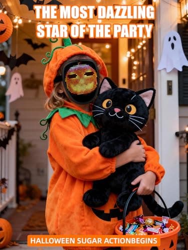 Gelrova LED Mask with 698 LEDs, Gesture Sensing Light Up Mask with 70 Patterns, Comfortable Silicore for Party, Halloween, Cosplay (Small- Manual Control) - Thumbnail 4