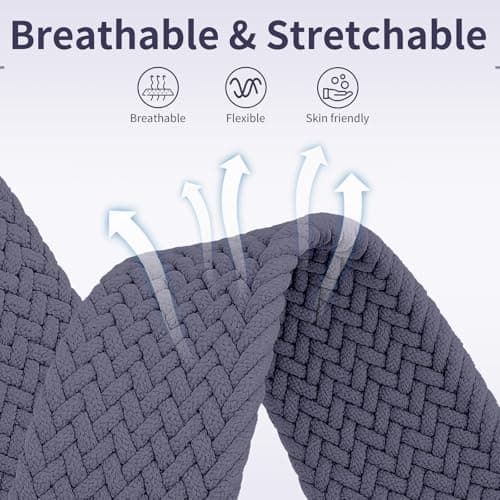 Chinber Braided Band Compatible with Apple Watch Bands 40mm 38mm 41mm 42mm 44mm 45mm 46mm 49mm, Magnetic Clasp Fabric Nylon Interlock Buckle Straps for iWatch Ultra Series 10/9/8/7/6/5/4/3/2/1/SE - Thumbnail 5
