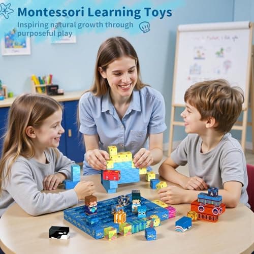 VNLINA Magnetic Building Blocks for Kids - 154Pcs Magnetic Cubes STEM Montessori Sensory Toys Set Creative Gift for Boys Girls Ages 3 4 5 6 7 8 9 10+ - Thumbnail 2