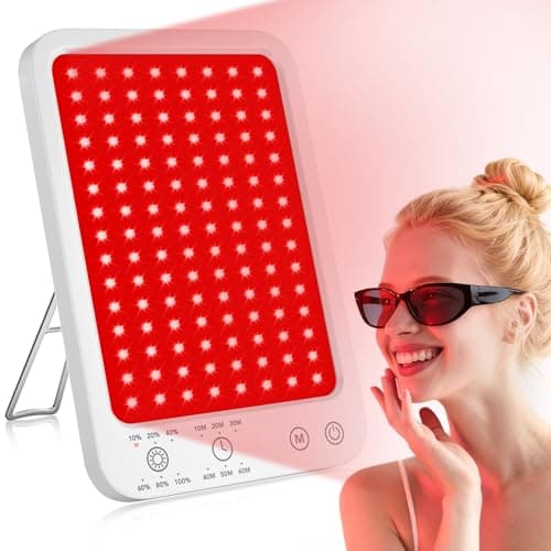 Red Light Therapy for Face Body, Red Light Panel with Adjustable Stand, 660nm and 850nm Near Infrared Therapy Lamp with 3 Modes, 6 Adjustable Brightness and Timer, Home and Travel Use,Gift for Women - Image 1