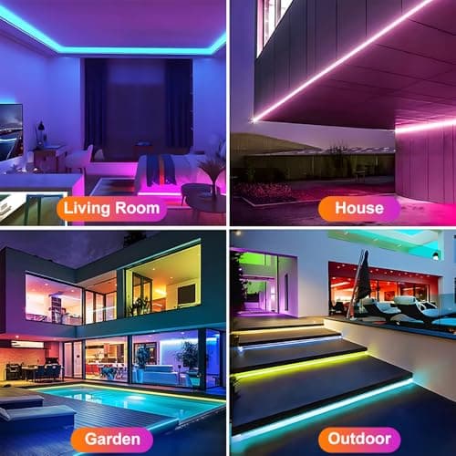 Ligency Smart Neon Rope Lights 16.4FT, RGBW Color Changing LED Strip, Alexa Google Assistant/App Control, IP65 Waterproof Flexible Light Strip for DIY Signs, Music Sync Gaming Room Decor - Thumbnail 5