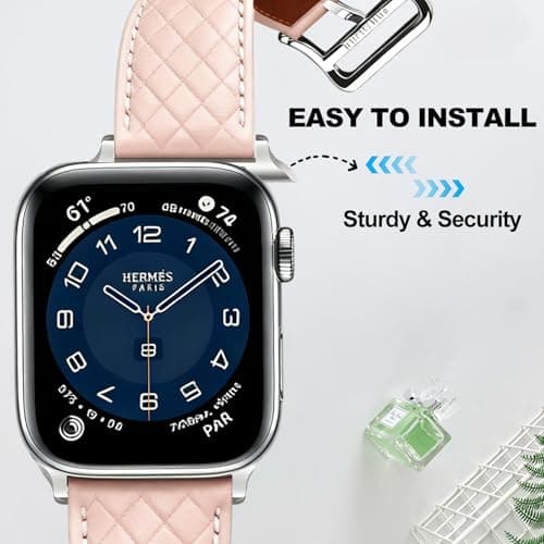 Women Genuine Lether Watch Band for Apple Watch, Dressy Soft Leather Watch Strap for Small Wrist, Compatible with Apple Watch Series 11 10 9 8 7 6 SE Ultra 3 2 1 38mm 40mm 41mm 42mm 44mm 45mm 46mm 49mm - Thumbnail 6