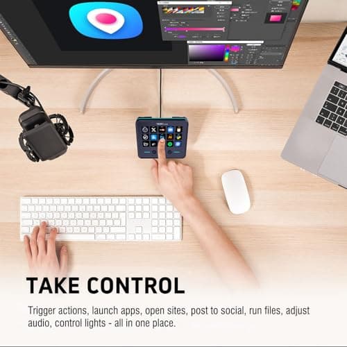 VSDINSIDE Macro Keypad, Stream Controller Deck Gaming Streaming Shortcut Keyboard, 18 Programmable Keys Customizable Visual AI Pad USB Soundboard for OBS, YouTube, Desk Office Setup, Laptop, PC, Mac - Thumbnail 5