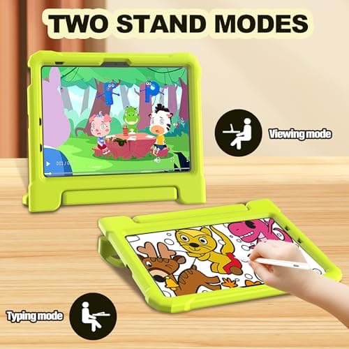 YIHE Kids Case for iPad (A16) 11th Generation 11 Inch 2025 & iPad 10th Generation 10.9 inch 2022, with Built-in Screen Protector and Handle Stand, Full Body Shockproof Protective Cover, LightYellow - Thumbnail 3