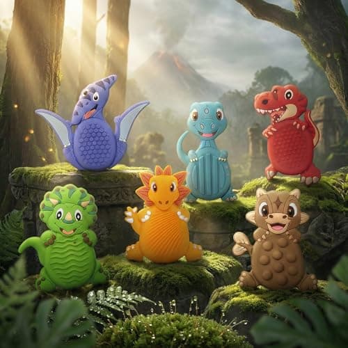 24Pack Dinosaur Sensory Stone for Autistic, Easter Eggs Fillers, Kid Fidget Stress Toys for Kids Classroom, Autism Calming Special Education Must Haves Travel Essentials,Easter Party Favors for Kids - Thumbnail 2