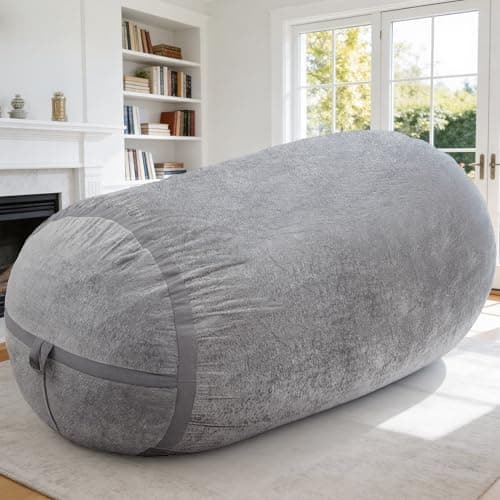 Homguava 6FT Bean Bag Chair Giant Bean Bag Chairs for Adults with Memory Foam Filled,Beanbag Chair with Soft Faux Fur Cover,Comfy Bean Bag Sofa Lounger for Living Room,Game Room,Bedroom - Thumbnail 4