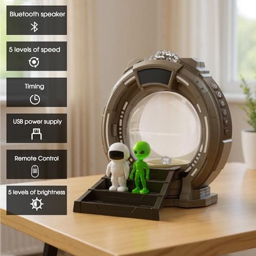 L LOHAS LED Galaxy Projector Night Light, Space Portal Night Light with Static Electricity Ball with Stargate, White Noise Sound Machine, Bluetooth Music, Clock/Timing Globe Lamp for Bedroom - Thumbnail 4