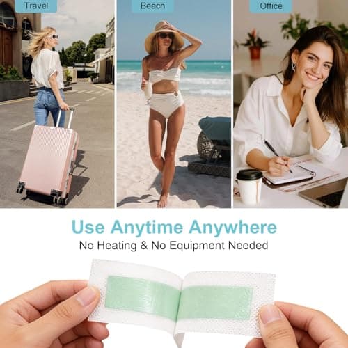 Waxfans Wax Strips for Hair Removal, 52 Counts Facial Wax Strips for Face,Eyebrow,Body,Bikini, Easy at Home Waxing Kit for Women with Sensitive Skin（Blue） - Thumbnail 5