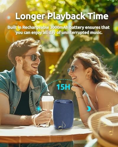 PORTBOR Bluetooth Speaker, Portable Wireless Speaker with Stereo Loud Sound, BT5.3, IPX5 Waterproof, TWS Pairing, for Outdoor Home Party Beach Camping, Electronics, Holiday Birthday Gift - Thumbnail 5