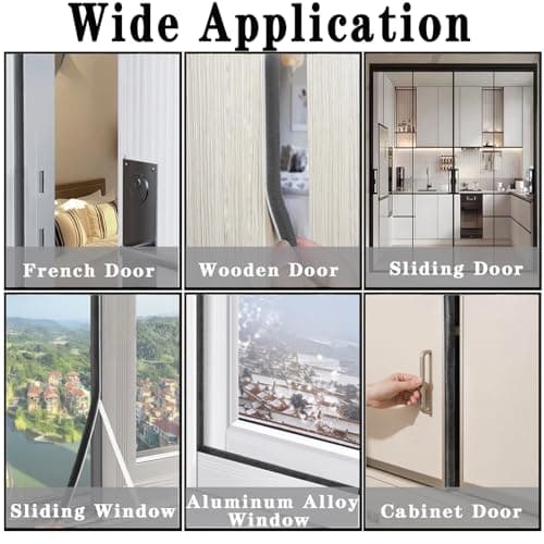 WEZKYLCG 40FT Weather Stripping Door Seal, Self-Adhesive Window Insulation for Winter, Door Frame Gap Filler Sealing Strip, Soundproofing, Dustproof (Gray, 0.35'' Wide X 0.2'' Thick) - Thumbnail 3