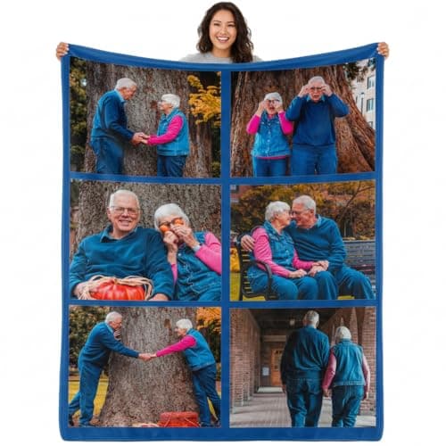 giftoria Personalized Picture Blanket - Custom Throw for Girlfriend, Cozy Photo Blanket for Couples, Unique Birthday Gift Ideas | Shipping from The US (Custom Blanket-ST-02) - Image 1