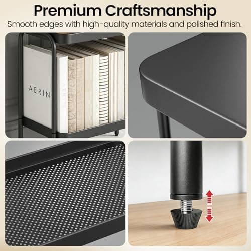 NobleForm 2 in 1 Desktop & Floor End Table with Storage Shelves, Compact 2-Tier Side Table for Office Desk Organization, Bedside Nightstand, Small Space Nightstand for Living Room, Bedroom, Office - Thumbnail 6