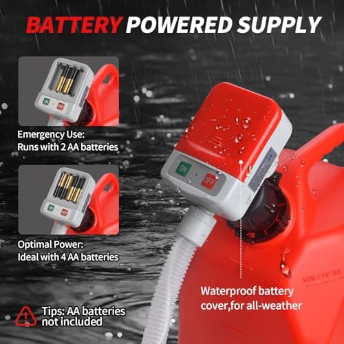 Wontolf Cordless Fuel Transfer Pump Battery Powered with Auto-Stop, Electric Fuel Pump with Storage Bag, Portable Gas Can Pump, Gasoline Gas Oil Transfer Pump, 3.2GPM & 51" Hose & 4 Adapters - Thumbnail 5