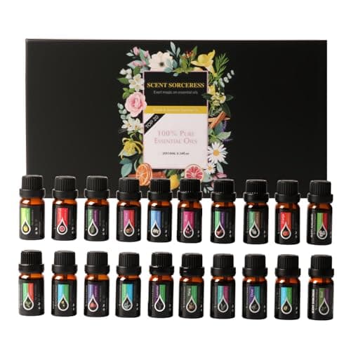 Essential Oils Set, 20 x 10ML Essential Oil Gift for Diffuser, Massage, Humidifiers, Sleep, Refreshing, Cars & Home Products, Eucalyptus, Lavender, Peppermint, Tea Tree More Aromatherapy Oil - Image 1