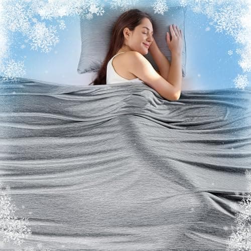 KMUSET Cooling Blanket Throw (50"x60"), Double Sided Summer Cooling Blankets for Hot Sleepers & Night Sweats, Cool Soft Lightweight Blanket for Beach, Sofa Bed Couch, Gifts for Women Men Light Grey - Image 1