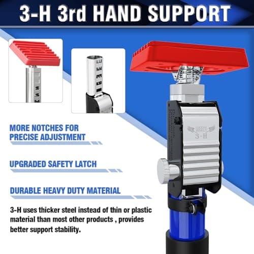 3-H Truck Cargo Bar, 43"-77" Adjustable Support Pole All Metal,Cabinet Jack,Truck Bed Divider with Self-Locking Spring Ratchet - Load Lock Bar for Vans, SUVs & Trucks,Blue, 1pc & Divider Bar+Net - Thumbnail 5