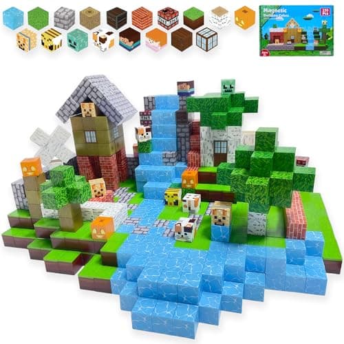 APUNOL 150 PCS Magnetic Blocks for Kids – STEM Magnetic Building Blocks Set, Magnetic Blocks for Boys & Girls Ages 3‑12, Creative Construction Toy Christmas & Birthday Gift - Image 1