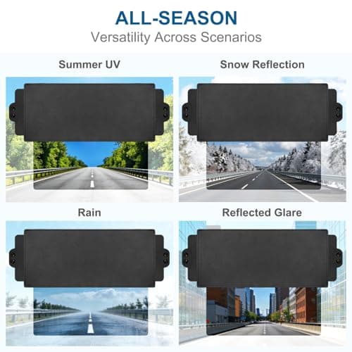 Veharvim Sun Visor Extender for Car (Polarized, UV400, PC Lens, 2 Side Sunshade), Car Visor Extender Sun Blocker, Visor Extender Attachment, Anti-Glare for Safe Driving - Thumbnail 5