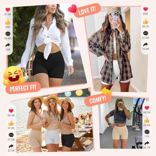 ForeverShaper Slip Shorts for Under Dresses Women, Seamless Anti Chafe Underwear Shapewear Thigh Cooling Biker Short Panties - Thumbnail 6