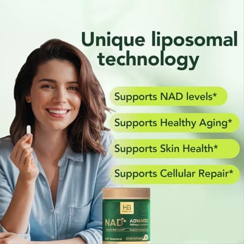 Herbal Bee Liposomal NAD+ Supplement 500 Mg with NAD Trans-resveratrol 50 Mg – Cellular Energy & Mitochondrial Support – Healthy Aging & Antioxidant Support – 60 Capsules (30 Servings) - Thumbnail 5
