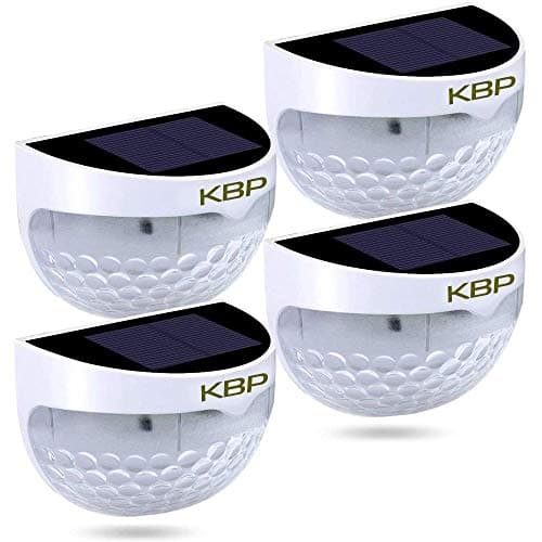KBP Solar Fence Lights Outdoor Decorative Garden Lights Waterproof Wall Lights for Patio, Yard, Stairway (White) - Image 1