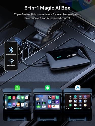 MYATOTO Magic CarPlay Box, Wireless CarPlay Adapter Supports for Netflix/YouTube/TF Card, AI Box Carplay, Plug & Play, Drivechat with AI Skills, Dual WiFi, Bluetooth, Fits for OEM Wired CarPlay Cars - Thumbnail 2
