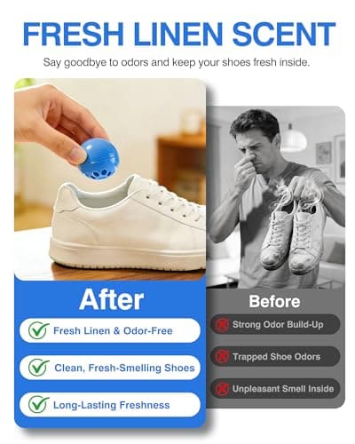 Shoe Deodorizer Balls, 10 Pack Odor Eliminator for Shoes, Sneakers, Boots, Gym Bags and Lockers - Thumbnail 2