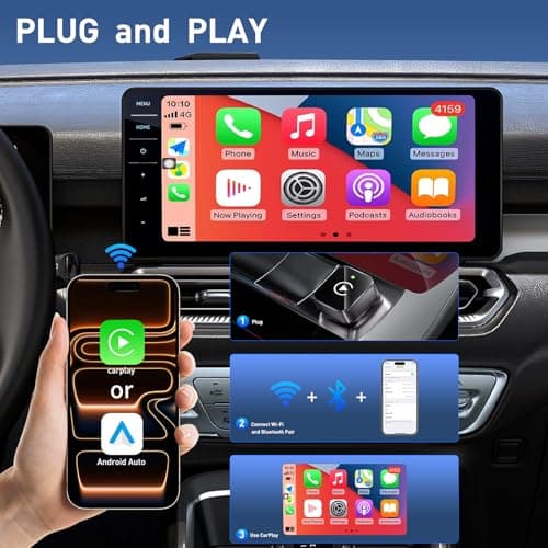 iGENJUN Wireless CarPlay Adapter 2026 Upgrade Mini Design, USB/USB-C Plug & Play Converts CarPlay to Wireless - Easy Use Fast Stable Connection Car Play for iPhone & Android - Thumbnail 6