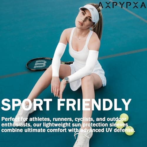 AXPYPXA Arm Sleeves for Men Women, UV Sun Protection Compression Cooling Summer Arm Sleeves for Volleyball Basketball Sports - Thumbnail 5