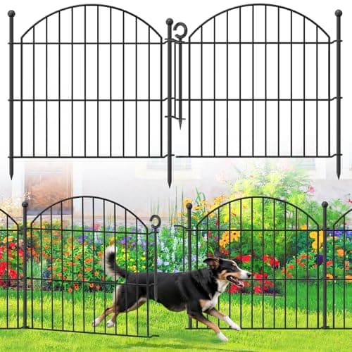 Decorative Garden Fence 24in (H) x20ft (L), 10 Pack No Dig Fence Animal Barrier for Dog with Lock, Arched Flower Bed Edging, Wire Border Panel Fencing for Yard Patio Outdoor Decor - Image 1