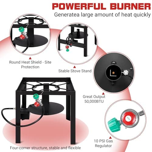 RYHOFOUD Seafood Boil Kit for Crawfish Boil Party, Featuring a Propane Burner, Propane Regulator, and a 100QT Pot with Basket, Built for Heavy-Duty Outdoor Use - Thumbnail 3