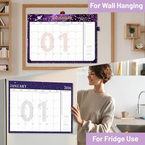 MINICAGIE Desk Calendar 2026-2027 Jan 2026-Dec 2027 Leather 17x12 Desk Top Calendar with Plastic Cover & To-Do Lists Large Desktop 2026 Office Wall Calendar for Office School Home Women Men Gift, Purple - Thumbnail 5
