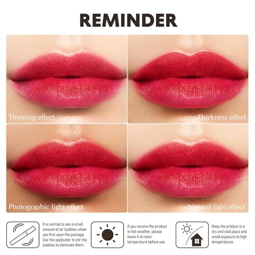 Depuplum Pink Red Shimmer Lipstick for Women Moisture Tinted Lip Balm Nourish Red Lip Gloss Cruelty Free Glitter Lip Stick (ZG115 Shine - Berry Pink) - Thumbnail 5
