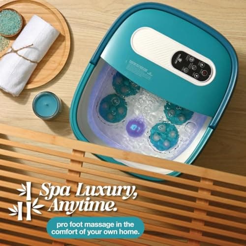 Medical king Foot Spa with Heat and Massage Electric Rotary Includes A Remote Control, A Pumice Stone, Bubbles - Motorized Shiatsu Massage Balls - Thumbnail 5