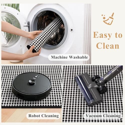 HEBE Kitchen Rugs Sets of 2 Non Slip Washable,20"x59"+20"x32" Cushioned Rubber Kitchen Mats for Floor,Stain Resistant Kitchen Carpet Runner Rug for Hallways, Front of Sink, Laundry - Thumbnail 4
