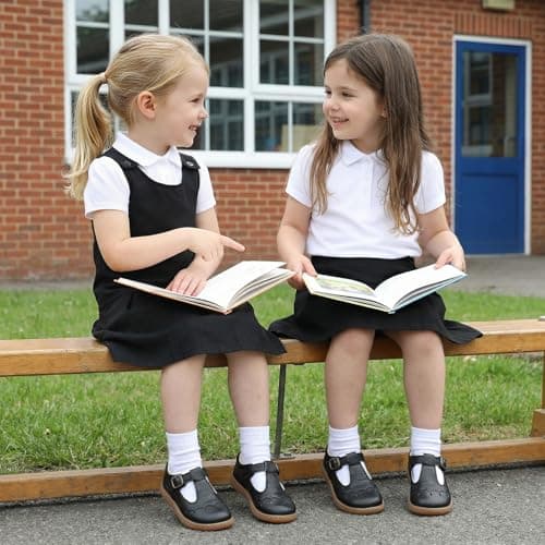 WIDE TOE BOX Toddler Girls Dress Shoes Little Kids Flats School Mary Janes Shoes Ballet Flats Party School Shoes Flower Girl Party Shoes Black Infant 4 - Thumbnail 2