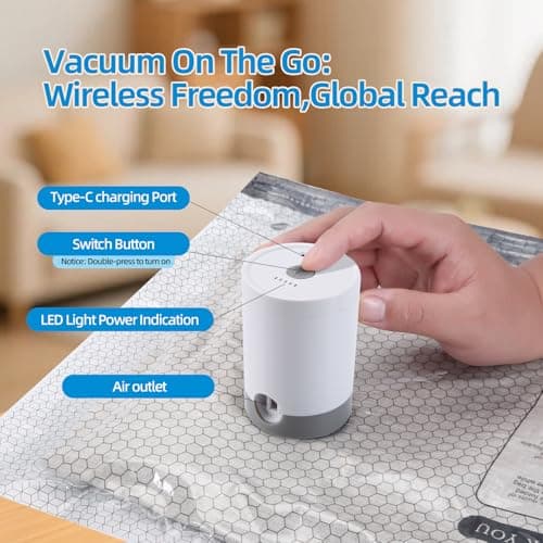 Vacuum Bags For Travel With Rechargeable Air Pump 15 Pack Compression Packing Bags for Luggage, Carry-On Space Saver for Clothes, Ideal for Dorm Living & Small Space Storage - Thumbnail 2