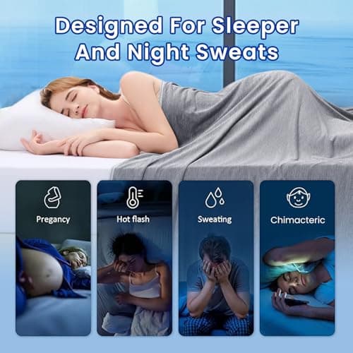 Topcee Cooling Blanket (90"x90"Queen Size) for Sweats Absorbs Heat to Keep Adults Cool on Warm Nights, Q-Max 0.5 for Hot Sleepers, Ultra-Cool Lightweight Blanket for Bed - Thumbnail 4