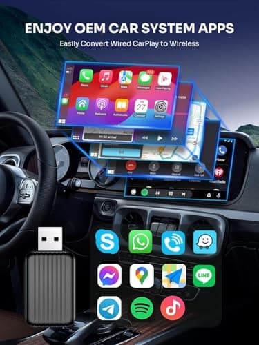 Wireless Carplay Adapter for Apple iPhone: 2025 Upgraded Mini Car Play Dongle Convert Factory Wired to Wireless - Stable Control & No Delay USB Carplay Adapter for Cars from 2016 & iOS 10+ - Thumbnail 4