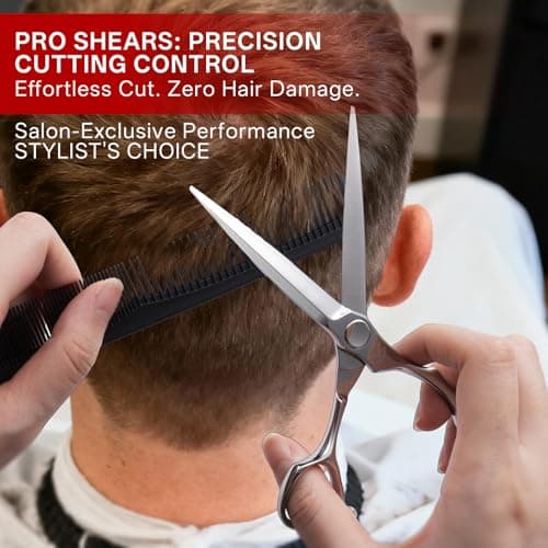 6 Inch Professional Hair Cutting Scissors – 440C Stainless Steel Barber Shears, Handcrafted Convex Edge Hair Scissors with Ergonomic Handle for Stylists, Barbers & Salon Use - Thumbnail 3